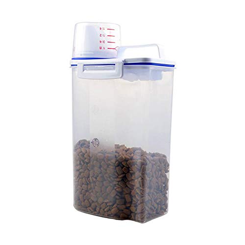 Cats Food Storage Container with Graduated Cup and Seal Buckles Food Dispenser