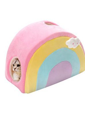 All Fur You Small Rainbow Cat Cave Kitten Bed