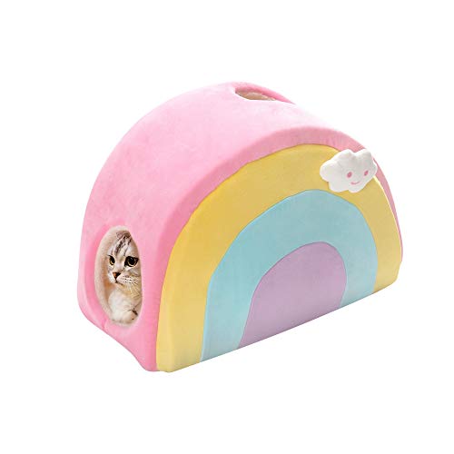 All Fur You Small Rainbow Cat Cave Kitten Bed