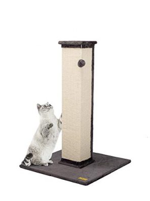 COZIWOW 36” Tall Square Cat Scratching Post with Burlap Sisal