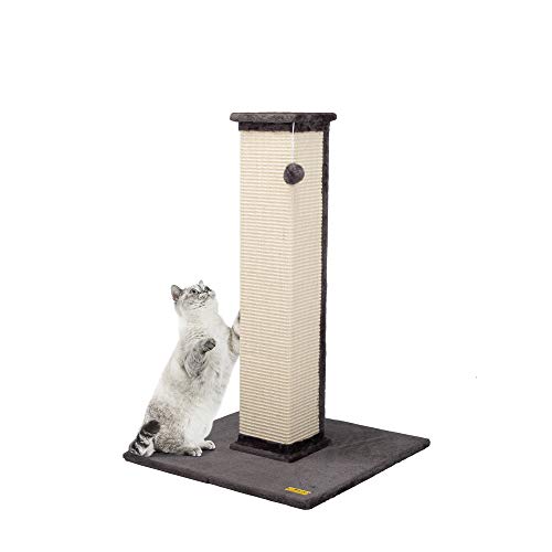 COZIWOW 36” Tall Square Cat Scratching Post with Burlap Sisal