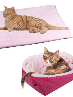 YUNNARL Furry Cat Bed/Mat (Convertible) Self-Warming