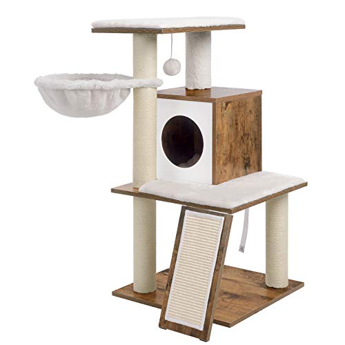 Modern Cat Tower Furniture with Scratching Posts for Large/Small Cats