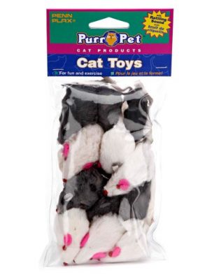 Fur Mice Cat Toys with Rattling Sounds
