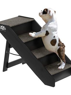 PETMAKER Folding Pet Stairs-Carpeted Foldable Durable Wood