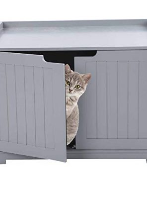 Hooded Hidden Pet Box Cat House Side Table