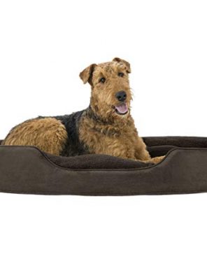Furhaven Pet Dog Bed - Round Oval Cuddler Terry Fleece