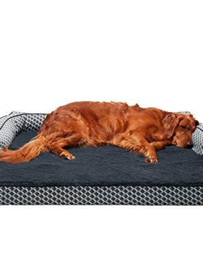 Furhaven Pet Dog Bed - Orthopedic Plush Faux Fur and Décor
