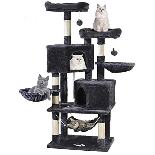 Multi-Level Cat Tree, MQ Cat Tower 57" with Sisal-Covered