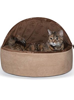 Self-Warming Kitty Bed Hooded Pet Bed for Cats