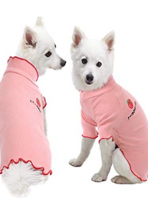 ROZKITCH Cute Dog Shirt, Pink Strawberry Sleeved T-Shirt