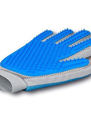 Pet Grooming Glove Brush Massage Mitt with Enhanced Five Finger Design