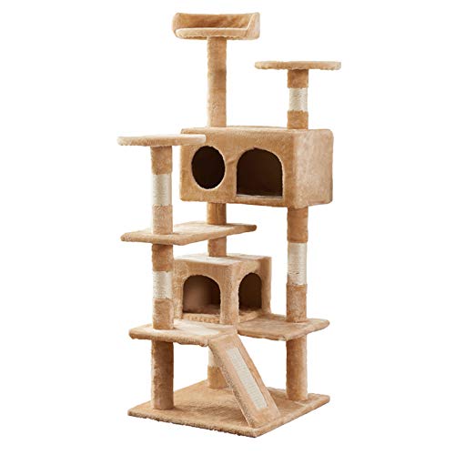 Multi-Layer Cat Activity Tower Soft Plush Cat Apartment with Armrest