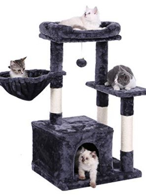 BEWISHOME Cat Tree Cat Tower with Sisal Scratching Posts