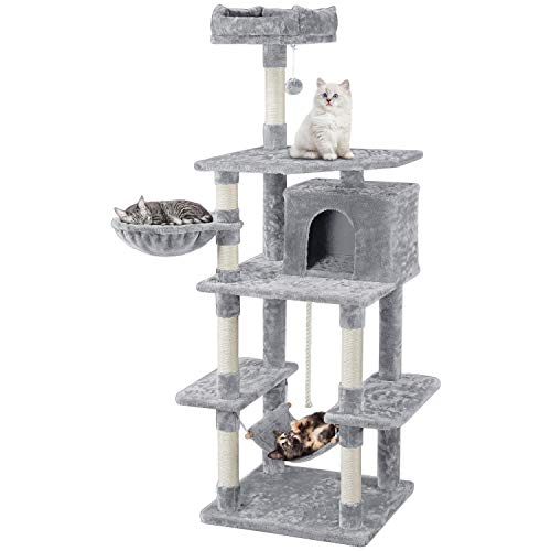 Cat Tower Furniture-for Kittens with Freely Rotating Tunnel