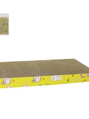 HN HAIINAA 1Pack Cat Scratching Post,Corrugated Cat Scratch Pad,Reversible Cat Scratcher-100% Organic Catnip Included
