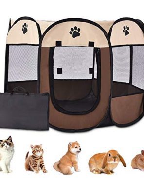 Cats Playpen Exercise Pen Kennel with Carrying Case