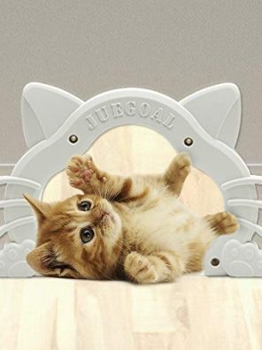 Cat Door Kitty Shaped Hole Pet Door for Cat and Small Pets
