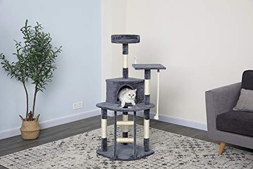 51" Econommical Cat Tree Condo with Sisal Covered Posts