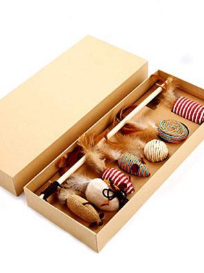 NVTED Cat Feather Toy Set, Pet Activity Cat Nip Toys