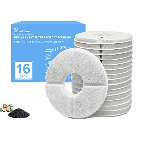 Possiave Cat Fountain Filters, 16 Pack Pet Fountain Filter Replacement