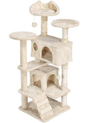 YAHEETECH Cat Tree Cat Condo with Sisal Scratching Posts