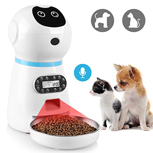 Automatic Dog Feeder Smart Timed Dog Food Dispenser with Stainless Steel Food Bowl