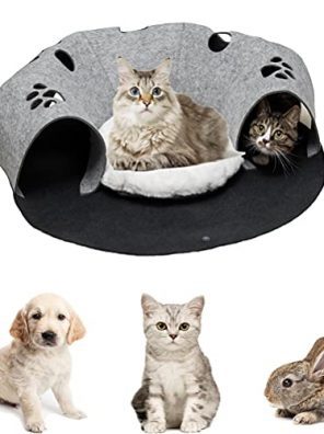 PUPTECK Detachable Cat Play Tunnels and Bed