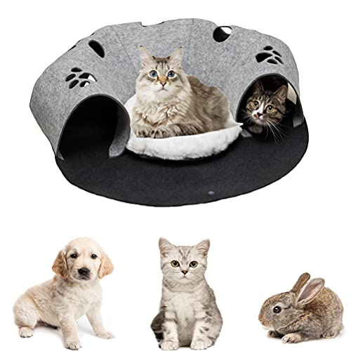 PUPTECK Detachable Cat Play Tunnels and Bed