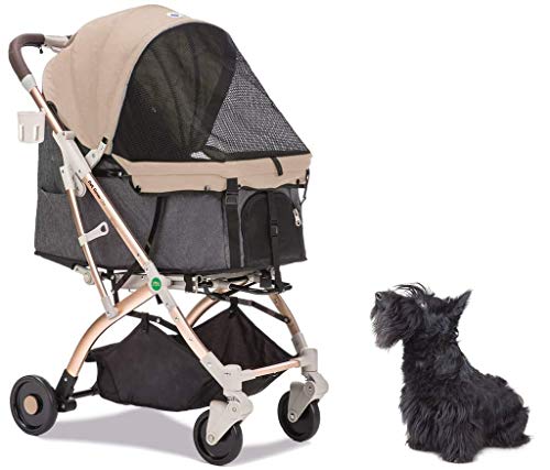 Cat Stroller Travel Carriage with Convertible Compartment