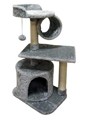 Cat Tower Scratching Posts with Jump Platform and Cat Ring