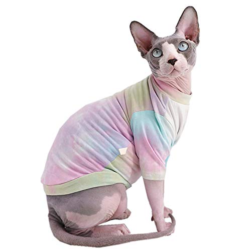 Sphynx Hairless Cat Colorful Breathable Summer Cotton T-Shirts