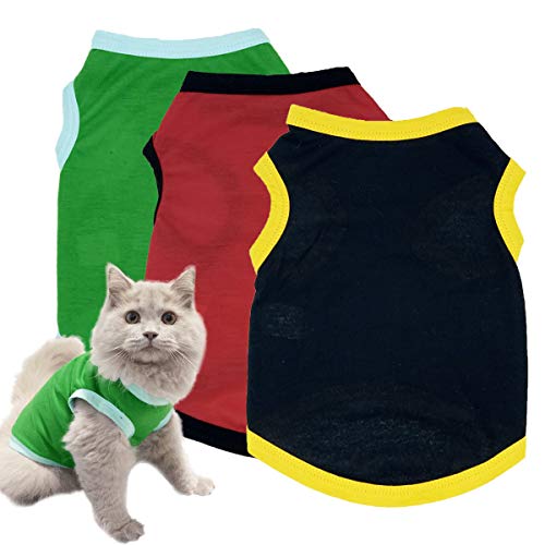 Vest T-Shirts Cat Blank Clothing, 3pcs
