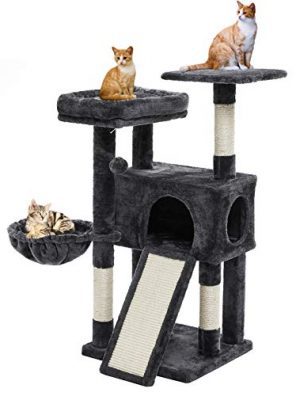 SUPERJARE Cat Tree Condo with Scratching Board