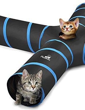 Cat Tunnel Tube 4 Way Tunnels Extensible Collapsible Cat Play Tent