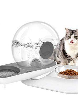 Cat Water Fountain Snail Shape Pet Fountain with Feeding Bowl