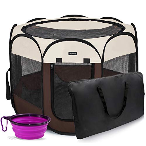 HEPEENG Portable Foldable Pet Playpen and Puppy playpen