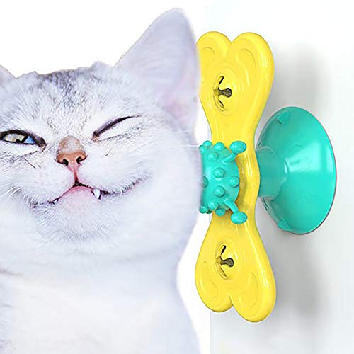 Rotating Windmill Cat Toy with Suction Cup
