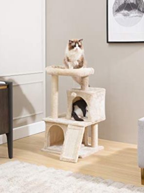Sanfant New Designed Style Cat Tree with Slide Two Condos