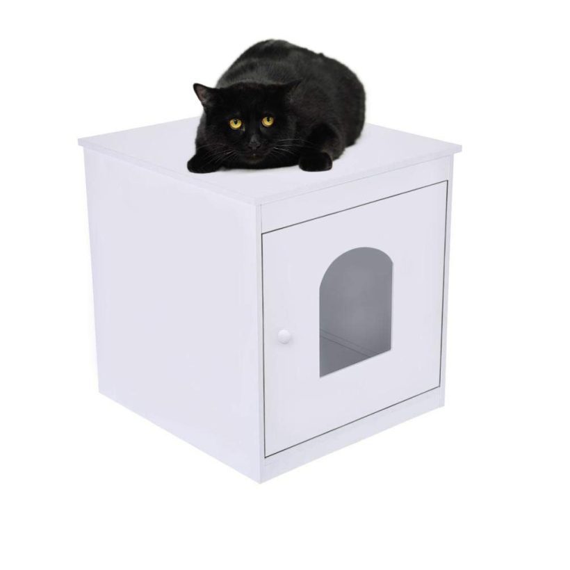 Cat House Side Table Hidden Litter Box