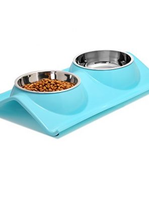 UPSKY Double Dog Cat Bowls Premium Stainless Steel