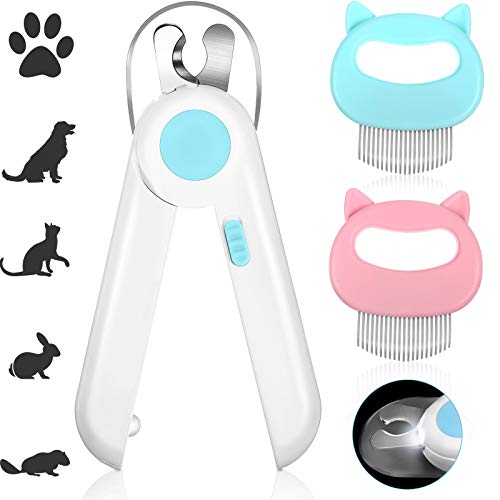 Hair Removal Massaging Shell Comb and Cat Dog Nail Clippers and Trimmer