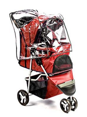Pet Stroller for Cats Storage Basket and Cup Holder