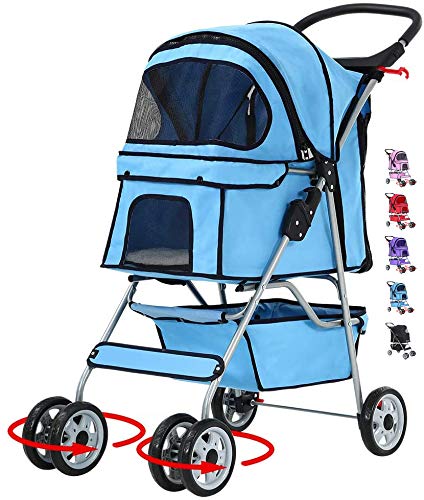 Pet Stroller for Small Medium Dogs, Cats