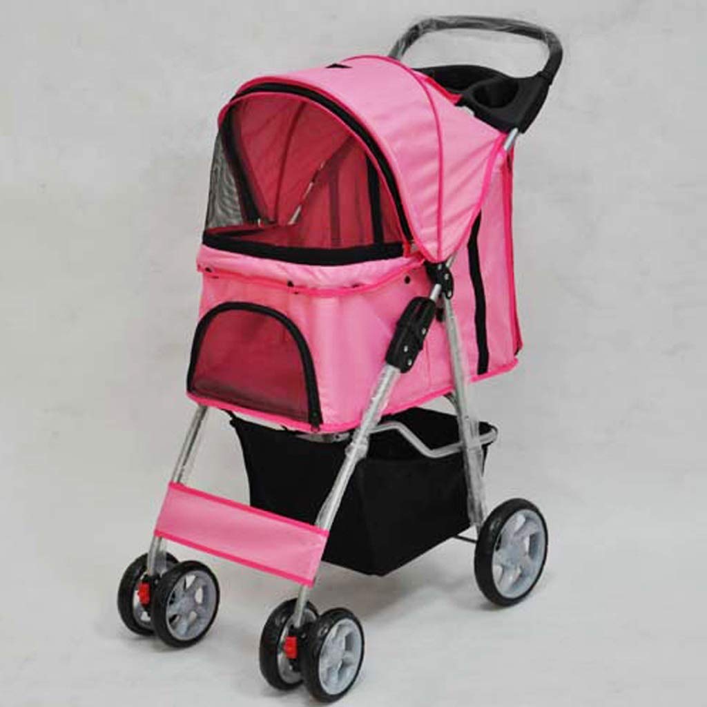 Portable Travel Cat Dog Stroller with Cup Holder