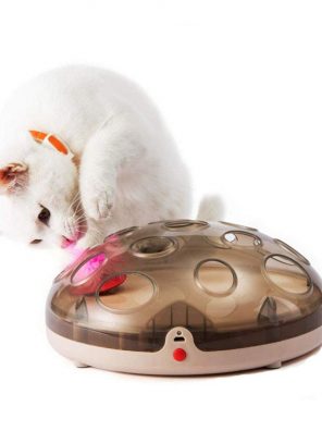 Toy, Automatic Interactive Pet Plate Toy Built-in Feather USB Rechargeable