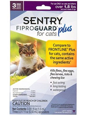 Flea and Tick Prevention for Cats Includes 3 Month Supply of Topical Flea Treatments