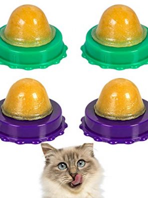 QUTOP 4 Pcs Cat Snacks Candy Kitten Lickable Cat Treats Ball
