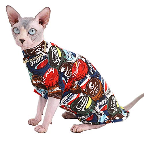 Sphynx Hairless Cat Fashion, Cool Breathable Summer Cotton Shirts