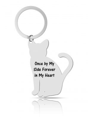 Loss of Cat Memorial Keychain Once by My Side Forever